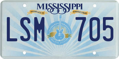 MS license plate LSM705