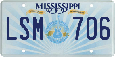 MS license plate LSM706