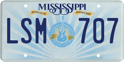 MS license plate LSM707