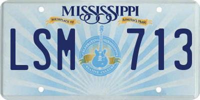 MS license plate LSM713