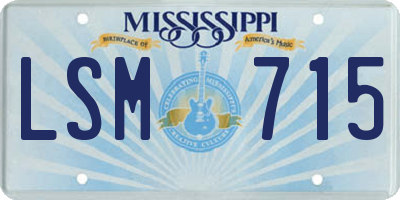 MS license plate LSM715