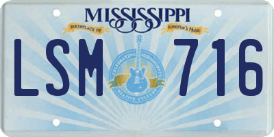 MS license plate LSM716
