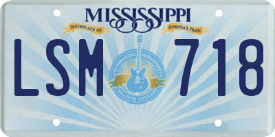 MS license plate LSM718