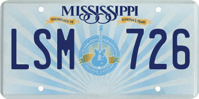 MS license plate LSM726