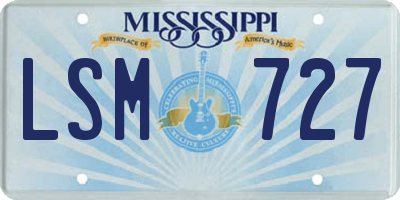 MS license plate LSM727
