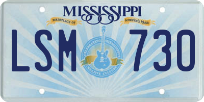 MS license plate LSM730