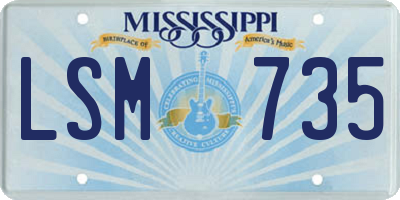 MS license plate LSM735