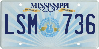 MS license plate LSM736