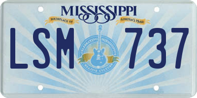 MS license plate LSM737