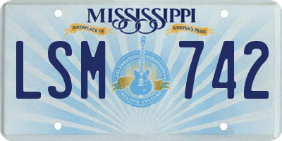 MS license plate LSM742