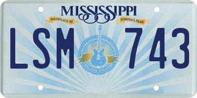 MS license plate LSM743