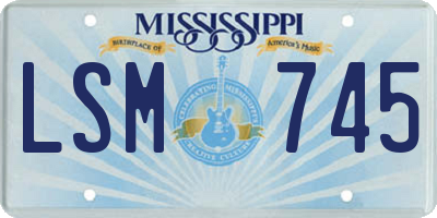 MS license plate LSM745