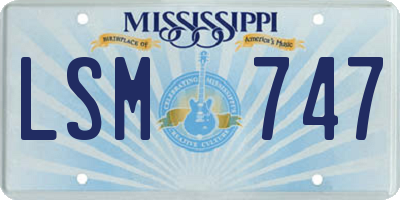 MS license plate LSM747