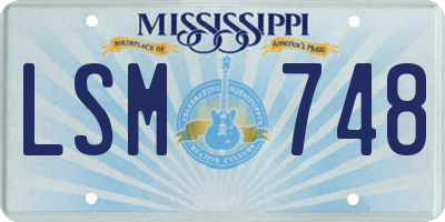 MS license plate LSM748