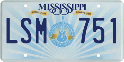 MS license plate LSM751