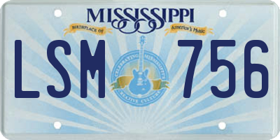 MS license plate LSM756