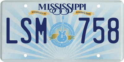 MS license plate LSM758