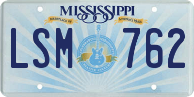 MS license plate LSM762