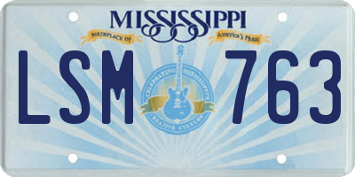 MS license plate LSM763