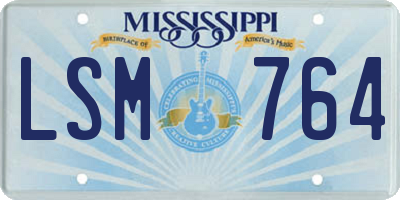 MS license plate LSM764