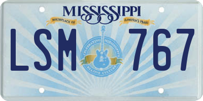 MS license plate LSM767
