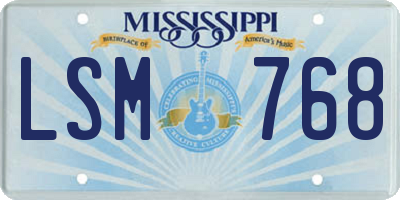 MS license plate LSM768