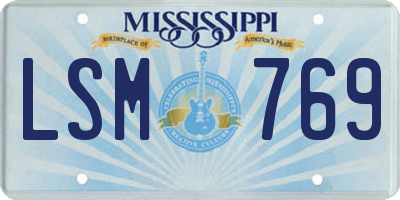 MS license plate LSM769