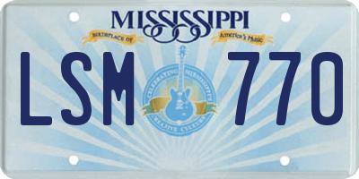 MS license plate LSM770