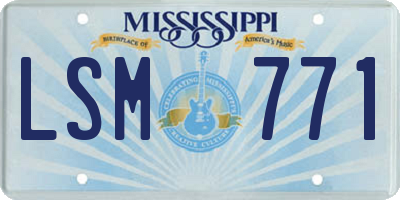 MS license plate LSM771