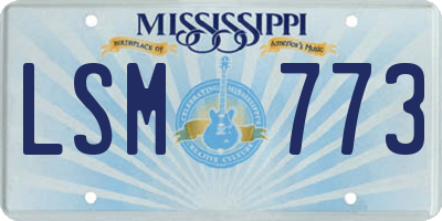 MS license plate LSM773