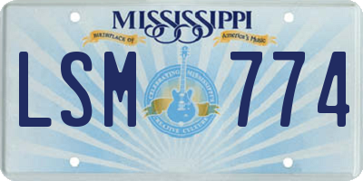 MS license plate LSM774