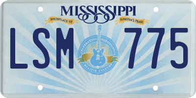 MS license plate LSM775