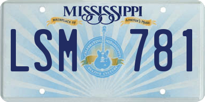 MS license plate LSM781