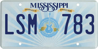 MS license plate LSM783