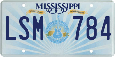 MS license plate LSM784