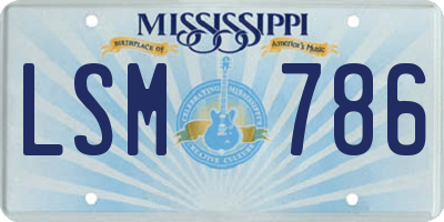 MS license plate LSM786