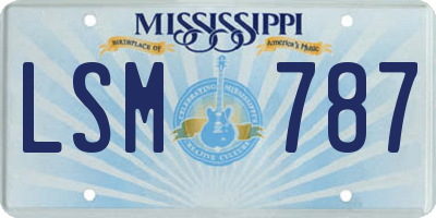 MS license plate LSM787