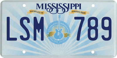 MS license plate LSM789