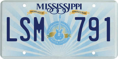 MS license plate LSM791