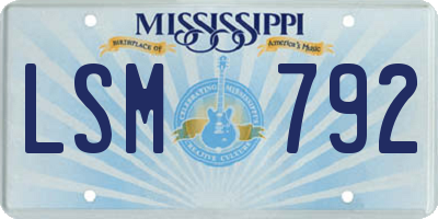 MS license plate LSM792
