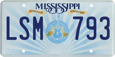 MS license plate LSM793