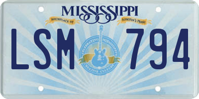 MS license plate LSM794