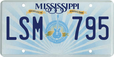 MS license plate LSM795