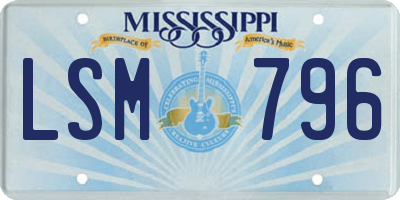 MS license plate LSM796