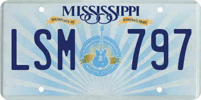 MS license plate LSM797