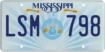 MS license plate LSM798