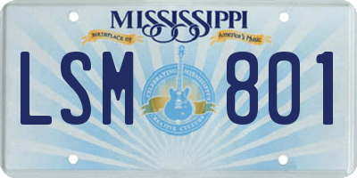 MS license plate LSM801