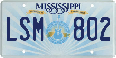 MS license plate LSM802