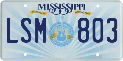 MS license plate LSM803
