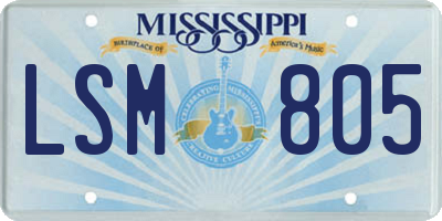 MS license plate LSM805
